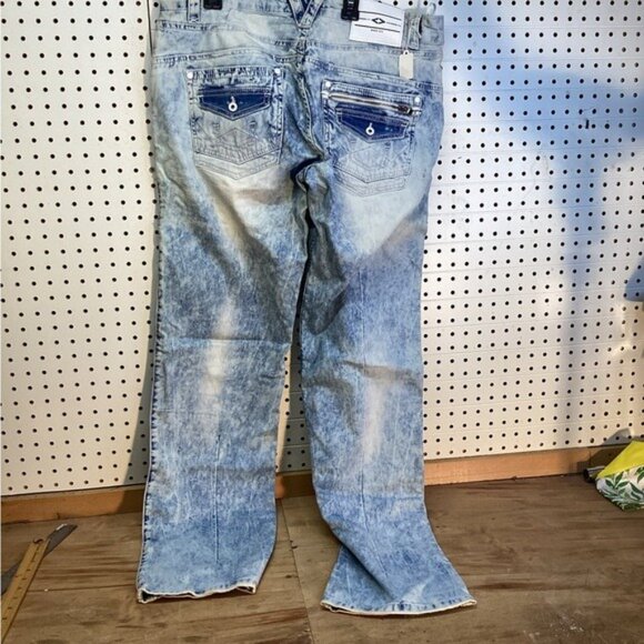 cowgirl argyle boho cozy grandpa dad Acid Washed Jeans Men’s Size  33/34 - Picture 2 of 4